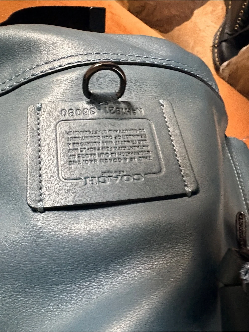 Coach Leather Backpack in Slate Blue